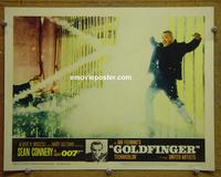 D184b GOLDFINGER lobby card #3 '64 Oddjob gets electrocuted!