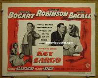 C329b KEY LARGO title lobby card '48 Humphrey Bogart, Bacall