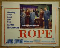D782 ROPE lobby card #2 '48 James Stewart, Hitchcock
