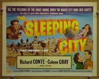 C505 SLEEPING CITY title lobby card R56 Richard Conte