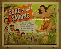 C514 SONG OF THE SARONG title lobby card '45 Kelly, Gargan