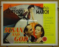 C530a SUSAN & GOD title lobby card '40 sexy deco Joan Crawford!
