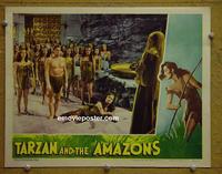 D959 TARZAN & THE AMAZONS lobby card '45 Johnny Weissmuller