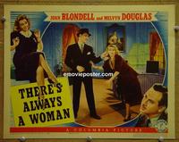 D992 THERE'S ALWAYS A WOMAN lobby card '38 Blondell, Douglas