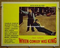 E115 WHEN COMEDY WAS KING lobby card #8 '60 Chaplin, Keaton