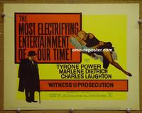 C609 WITNESS FOR THE PROSECUTION title lobby card '58 Power