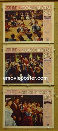 F757 2ND GREATEST SEX 3 lobby cards '55 Jeanne Crain