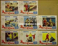 F013 3 RING CIRCUS 8 lobby cards '54 Dean Martin & Jerry Lewis
