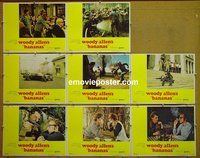F046 BANANAS 8 lobby cards '71 Woody Allen, Louise Lasser