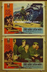 F871 BOLD & THE BRAVE 2 lobby cards '56 guts & glory!