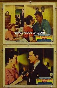 F874 BROTHERS RICO 2 lobby cards '57 Richard Conte, Foster