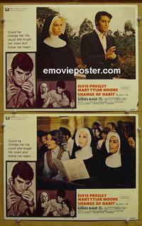 F887 CHANGE OF HABIT 2 lobby cards '69 Elvis, Moore as nun!