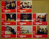 F136 CROOK 8 lobby cards '70 Claude Lelouch, Trintignan