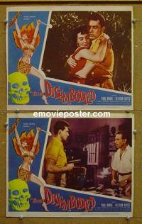 F911 DISEMBODIED 2 lobby cards '57 Paul Burke, Hayes