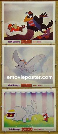 F773 DUMBO 3 lobby cards R72 Walt Disney elephant classic!