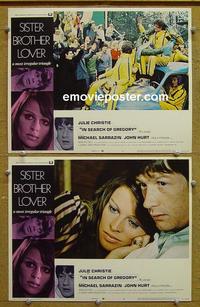 F969 IN SEARCH OF GREGORY 2 lobby cards '70 Julie Christie