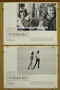 F973 INTERIORS 2 lobby cards '78 Woody Allen, Diane Keaton