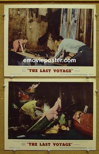 F994 LAST VOYAGE 2 lobby cards '60 Robert Stack, Malone