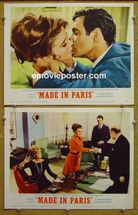 G007 MADE IN PARIS 2 lobby cards '66 Ann-Margret, Louis Jourdan