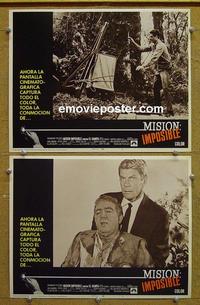 F823 MISSION IMPOSSIBLE  2 Spanish lobby cards '67 Peter Graves