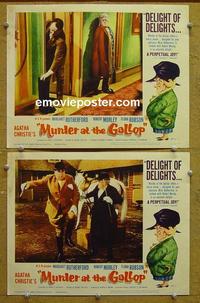 G020 MURDER AT THE GALLOP 2 lobby cards '63 Margaret Rutherford