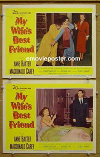 G023 MY WIFE'S BEST FRIEND 2 lobby cards '52 Anne Baxter, Carey