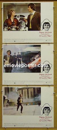 F799 O LUCKY MAN 3 lobby cards '73 Malcolm McDowell