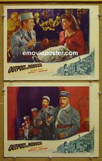 G040 OUTPOST IN MOROCCO 2 lobby cards '49 George Raft
