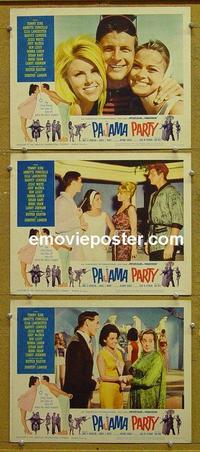 F801 PAJAMA PARTY 3 lobby cards '64 Kirk, Annette Funicello