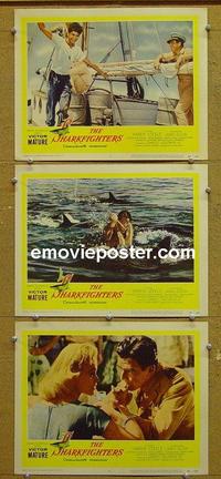 F808 SHARKFIGHTERS 3 lobby cards '56 Victor Mature