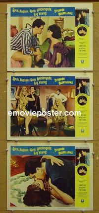 F815 STRANGE BEDFELLOWS 3 lobby cards '65 Gina Lollobrigida