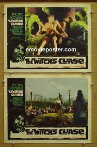 G160 WITCH'S CURSE 2 lobby cards '63 Kirk Morris as Maciste!