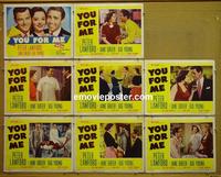 F607 YOU FOR ME 8 lobby cards '52 Peter Lawford, Greer, Gig Young