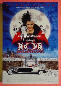 H008 101 DALMATIANS double-sided one-sheet movie poster '96 Walt Disney