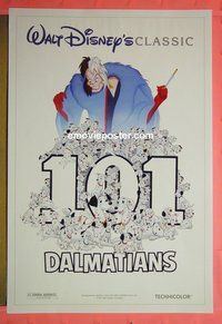 H007 101 DALMATIANS double-sided one-sheet movie poster R91 Walt Disney