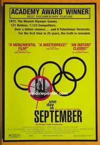 H003 1 DAY IN SEPTEMBER one-sheet movie poster '00 Munich Olympics