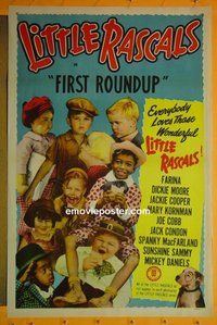 H010 1st ROUNDUP one-sheet movie poster R40s Our Gang