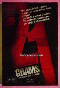 H014 21 GRAMS double-sided advance one-sheet movie poster '03 Sean Penn, Naomi Watts