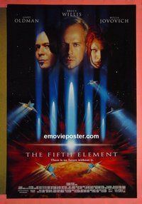 H021 5TH ELEMENT double-sided one-sheet movie poster '97 Bruce Willis, Oldman