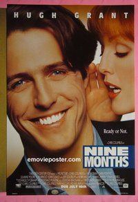 H030 9 MONTHS double-sided advance style B one-sheet movie poster '95 Hugh Grant, Julianne Moore