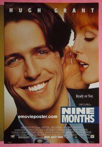 H029 9 MONTHS double-sided advance style A one-sheet movie poster '95 Hugh Grant, Julianne Moore