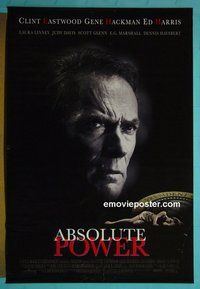 H033 ABSOLUTE POWER double-sided one-sheet movie poster '97 Clint Eastwood