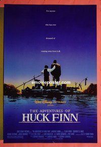 H041 ADVENTURES OF HUCK FINN double-sided one-sheet movie poster '93 Walt Disney