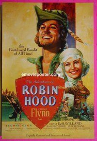 H043 ADVENTURES OF ROBIN HOOD one-sheet movie poster R89 Errol Flynn