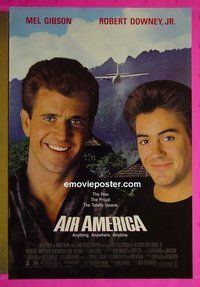 H047 AIR AMERICA one-sheet movie poster '90 Mel Gibson, Robert Downey Jr