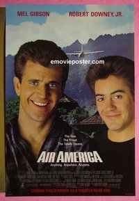 H048 AIR AMERICA advance one-sheet movie poster '90 Mel Gibson, Robert Downey Jr