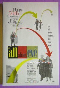 H063 ALL ABOUT EVE double-sided one-sheet movie poster R2000 Bette Davis, Anne Baxter
