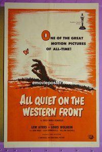 H066 ALL QUIET ON THE WESTERN FRONT one-sheet movie poster R60s Lew Ayres