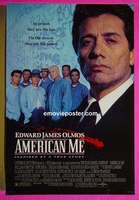 H075 AMERICAN ME double-sided one-sheet movie poster '92 Edward James Olmos