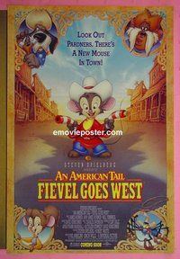 H080 AMERICAN TAIL: FIEVEL GOES WEST double-sided advance one-sheet movie poster '91